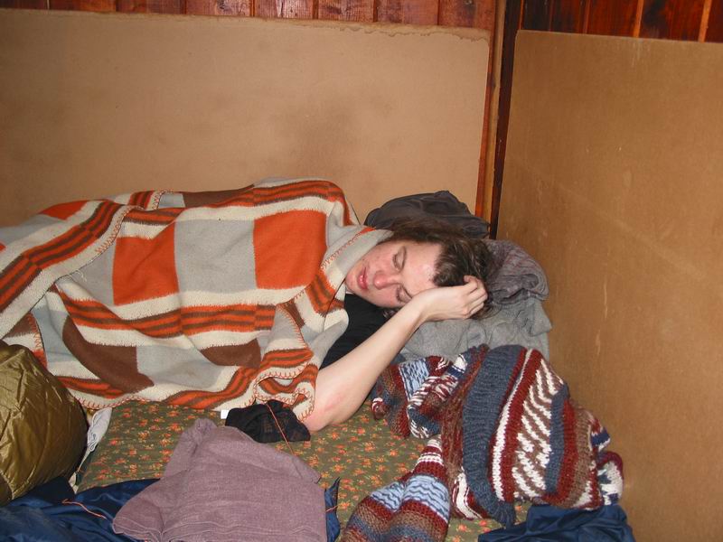 Buboš několik sekund po příchodu z kalby